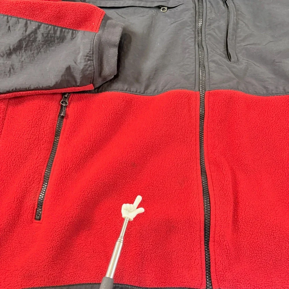 The North Face Denali Fleece Jacket Mens XL Red Black Full Zip Polartec Coat